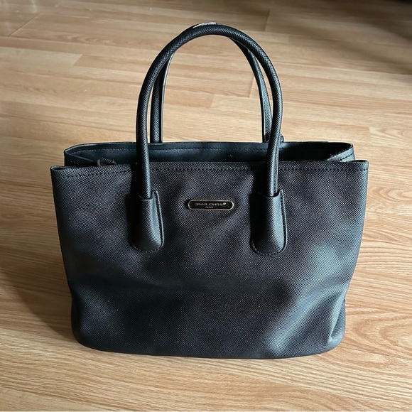 David Jones Paris Black Faux Leather Handbag - Picture 1 of 12